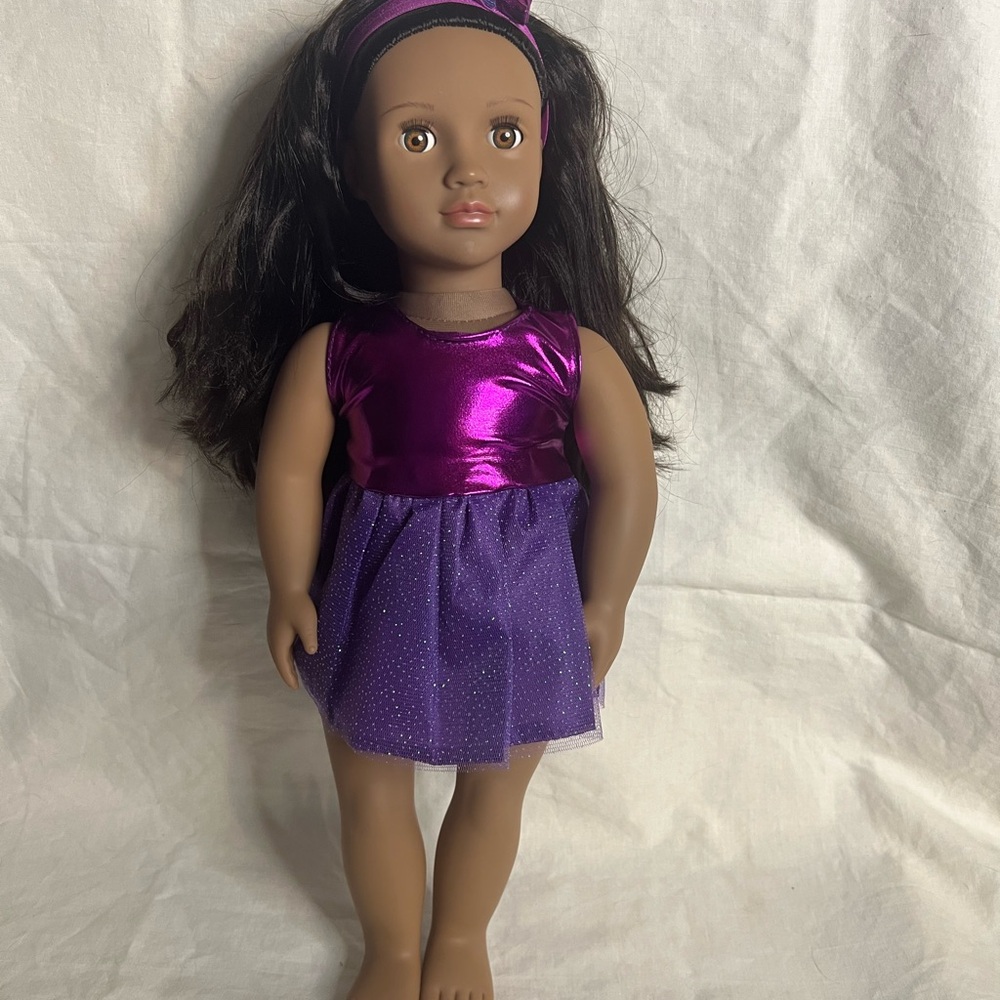 Purple Dress Doll with Headband